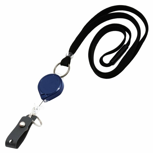 Key-Bak Round HD Super Duty  MINI-BAK, Blue, Lanyard, Hi-Capacity Strap/Split Ring, POLY 0AC5-00B4-H